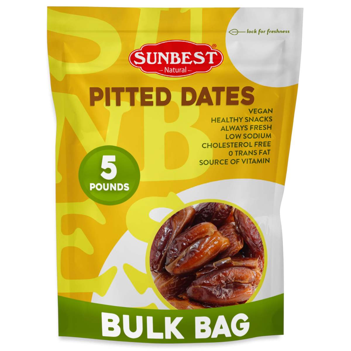Sunbest Natural Deglet Noor Dates, 5 lbs